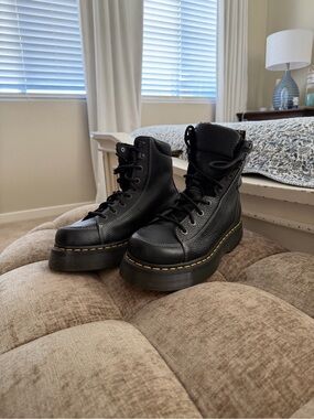 Dr. Martens Platform Lace-Up Ankle Boots in Black